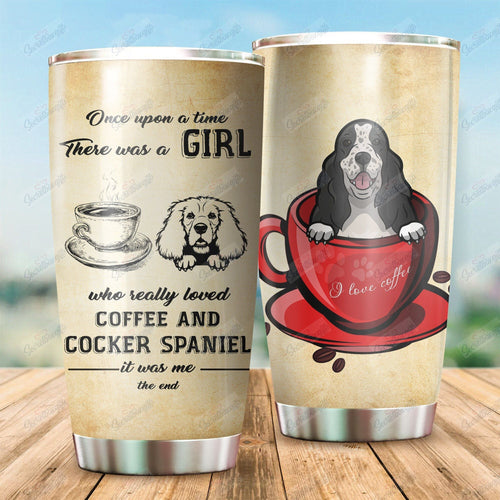 Personalized Girl Love Coffee And Cocker Spaniel Vt1610039Cl Tumbler