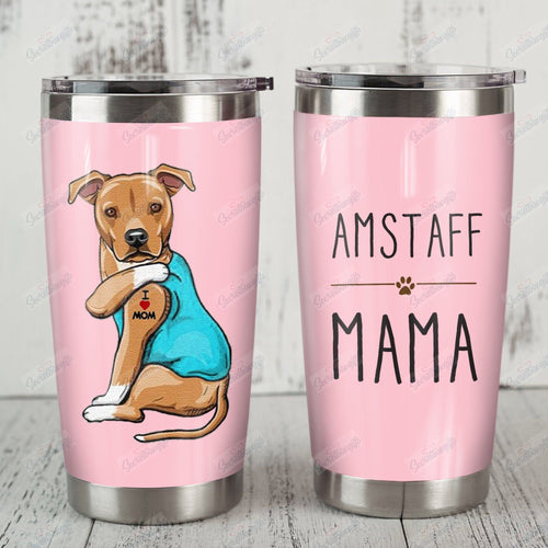 Tumbler Personalized American Staffordshire Terrier Dog Th1610124Cl Stainless Steel Tumbler Customize Name, Text, Number - Love Mine Gifts