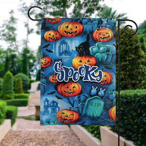 Spooky Pumpkin | Halloween Yard Decor | Garden Flag | House Flag | Outdoor Decor