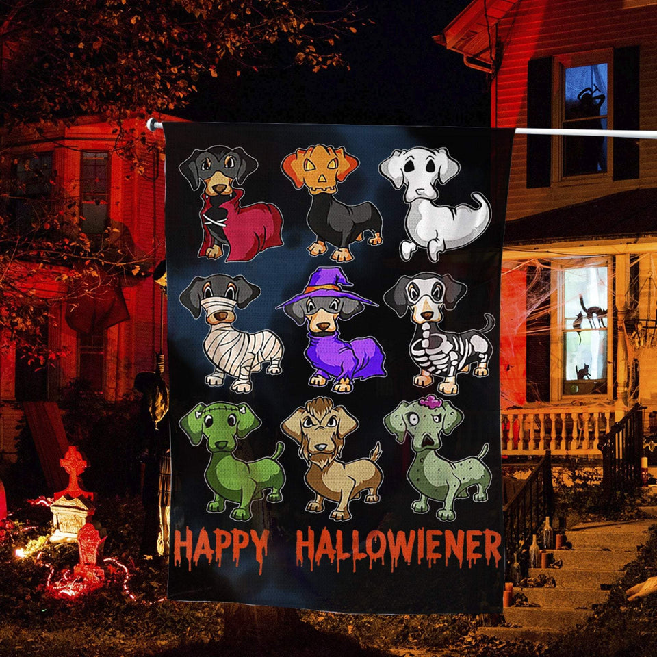 Happy Hallowiener Dachshund | Halloween Yard Decor | Garden Flag | House Flag | Outdoor Decor