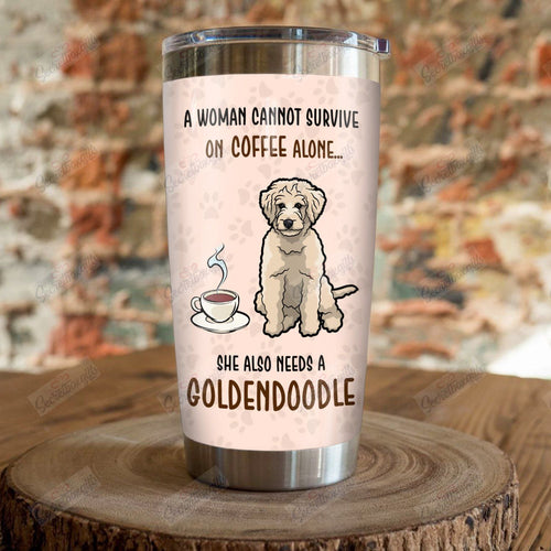 Tumbler Personalized Goldendoodle Dog Th1710112Cl Stainless Steel Tumbler Customize Name, Text, Number - Love Mine Gifts