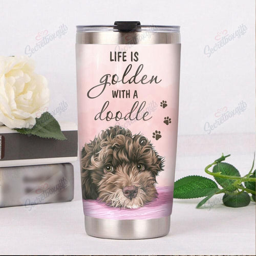 Tumbler Personalized Labradoodle Dog Th1710181Cl Stainless Steel Tumbler Customize Name, Text, Number - Love Mine Gifts