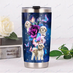 Tumbler Personalized Shih Tzu Dog Th1910130Cl Stainless Steel Tumbler Travel Customize Name, Text, Number, Image - Love Mine Gifts