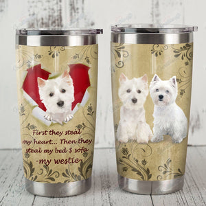 Tumbler Personalized Westie Dog Th1910227Cl Stainless Steel Tumbler Customize Name, Text, Number - Love Mine Gifts