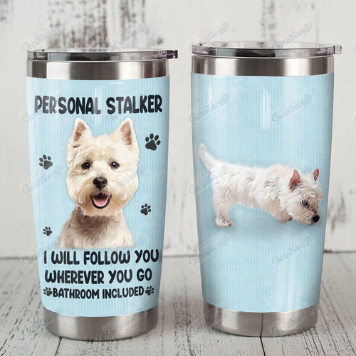 Tumbler Personalized Westie Dog Th1910226Cl Stainless Steel Tumbler Customize Name, Text, Number - Love Mine Gifts