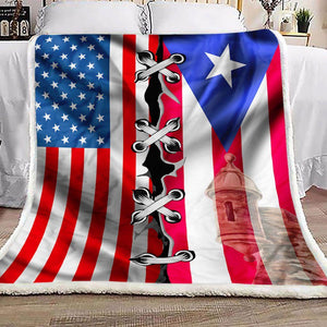 America Puerto Rico Flag Fleece Blanket