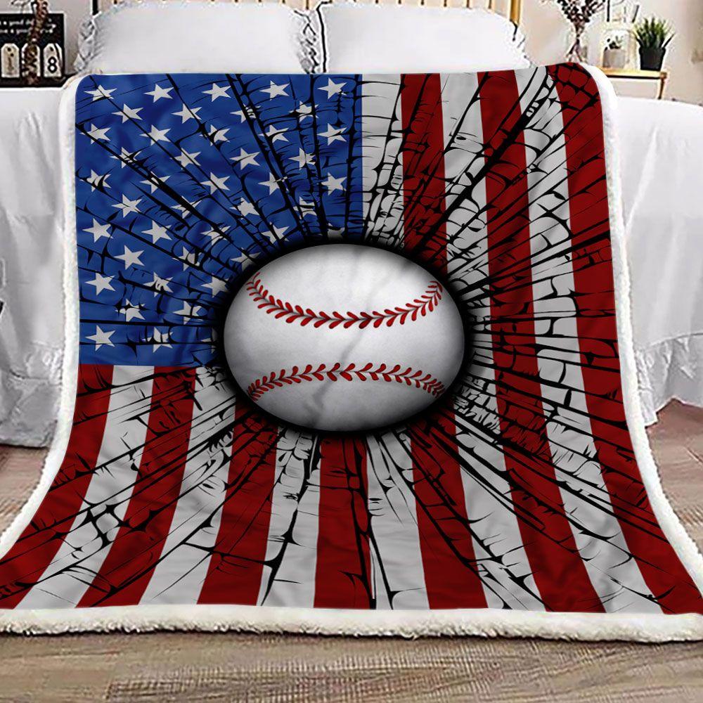 Fleece Blanket American Baseball Personalized Custom Name Date Fleece Blanket Print 3D, Unisex, Kid, Adult - Love Mine Gifts