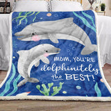 Dolphin To My Mom Fleece Blanket | Gift for Mom