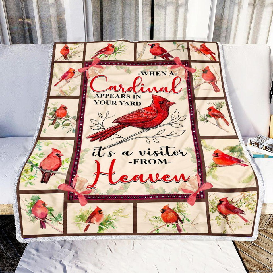 Cardinal a Visitor From Heaven Fleece Blanket