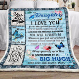 Butterfly To My Daughter Fleece Blanket | Gift for Daughter