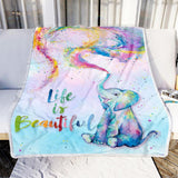 Fleece Blanket Lgbt Elephant, Life Is Beautiful Personalized Custom Name Date Fleece Blanket Print 3D, Unisex, Kid, Adult - Love Mine Gifts