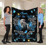 To My Son Wolf Fleece Blanket | Gift for Son