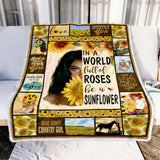 Fleece Blanket Country Girl Be A Sunflower Fleece Blanket Print 3D, Unisex, Kid, Adult - Love Mine Gifts