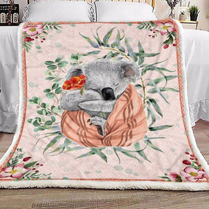 Fleece Blanket Koala Lover Personalized Custom Name Date Fleece Blanket Print 3D, Unisex, Kid, Adult - Love Mine Gifts