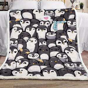 Full Of Penguin Fleece Blanket