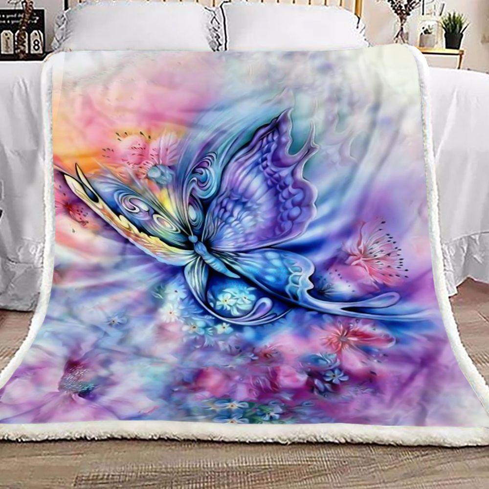 Fleece Blanket Fantasy Butterfly Personalized Custom Name Date Fleece Blanket Print 3D, Unisex, Kid, Adult - Love Mine Gifts