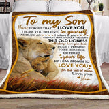Letter Lion Mom To Son Fleece Blanket | Gift for Son