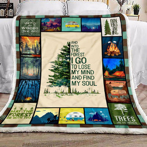Fleece Blanket Camping Into The Forest Personalized Custom Name Date Fleece Blanket Print 3D, Unisex, Kid, Adult - Love Mine Gifts
