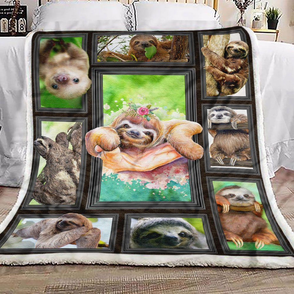 Fleece Blanket Sloth Lover Fleece Blanket Print 3D, Unisex, Kid, Adult - Love Mine Gifts