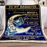 Mom To Daughter Love You To The Moon Fleece Blanket | Gift for Daughter