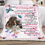 Mom To Daughter Letter 2 Fleece Blanket | Gift for Daughter