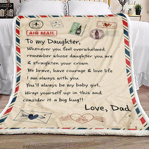 Dad Letter to Daughter Fleece Blanket | Gift for Daughter