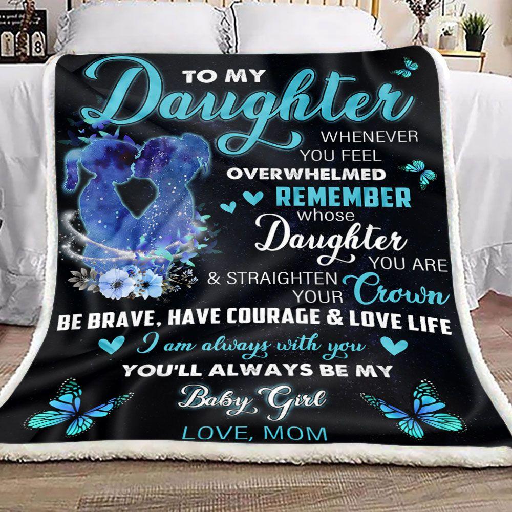 Mom To Daughter Butterfly Fleece Blanket | Gift for Daughter
