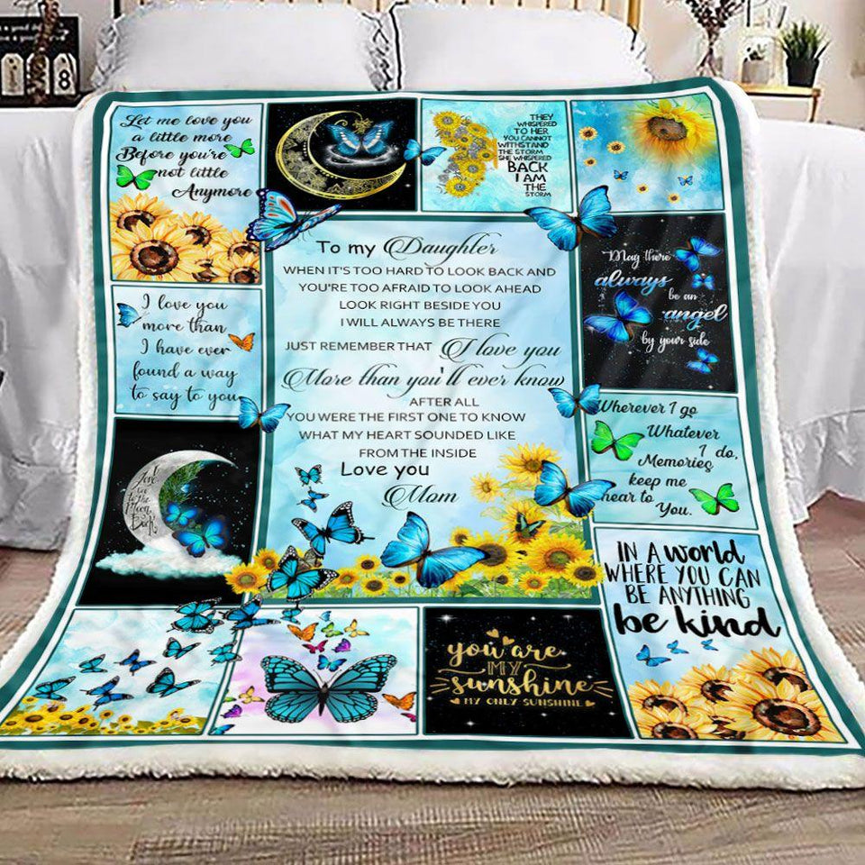 To My Daughter Sunflower Fleece Blanket | Gift for Daughter
