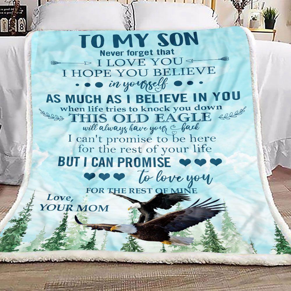 To My Son Eagle Fleece Blanket | Gift for Son