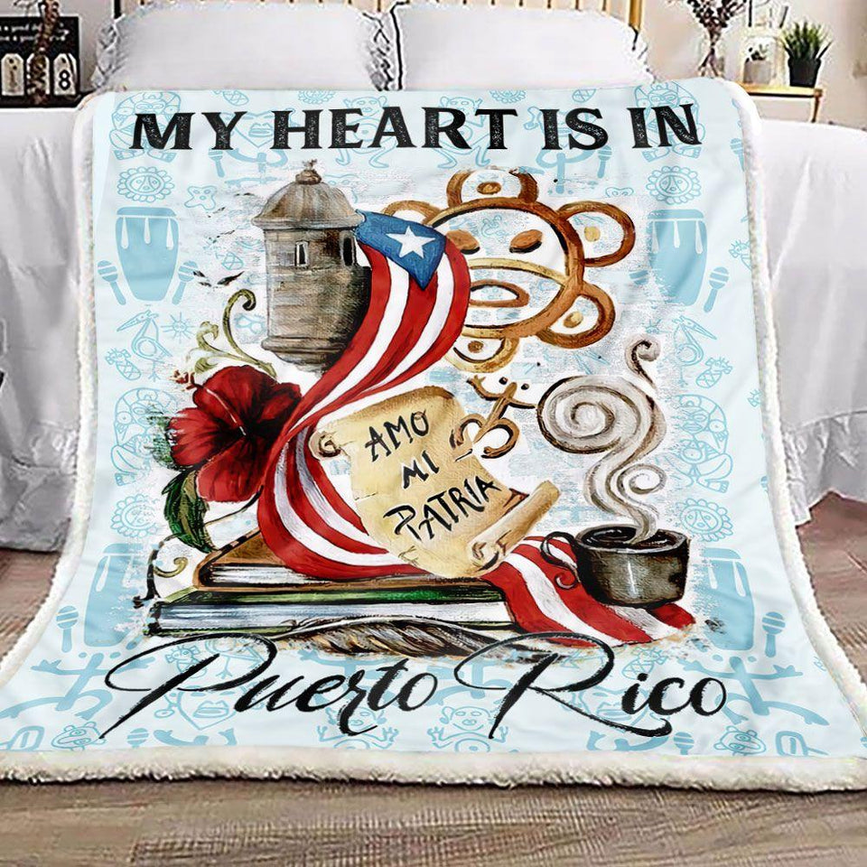 Puerto Rico Patriot Fleece Blanket