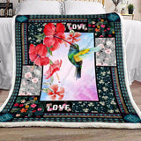 Fleece Blanket Hummingbird Lover 1 Personalized Custom Name Date Fleece Blanket Print 3D, Unisex, Kid, Adult - Love Mine Gifts