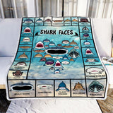 Fleece Blanket Shark Face 1 Personalized Custom Name Date Fleece Blanket Print 3D, Unisex, Kid, Adult - Love Mine Gifts