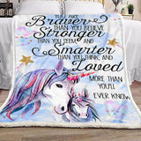 Mom To Daughter Unicorn Fleece Blanket | Gift for Daughter