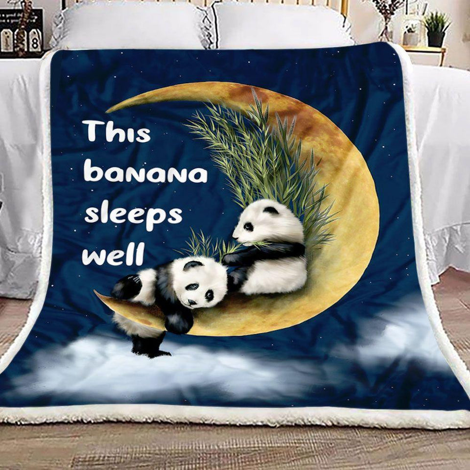 Fleece Blanket Sleeping Panda Personalized Custom Name Date Fleece Blanket Print 3D, Unisex, Kid, Adult - Love Mine Gifts