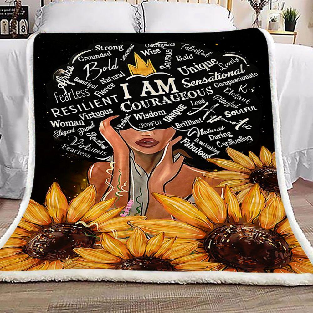 Fleece Blanket Sunflower Black Women 2 Fleece Blanket Print 3D, Unisex, Kid, Adult - Love Mine Gifts