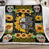 Sunflower Skull 1 Fleece Blanket