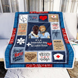 Nurse, It's a Beautiful Day to Save Lives Fleece Blanket