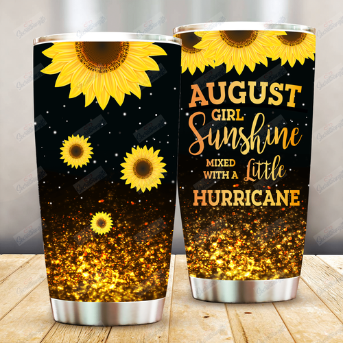 Tumbler Personalized August Girl Sunshine Mixed Th2010285Cl Stainless Steel Tumbler Travel Customize Name, Text, Number, Image - Love Mine Gifts
