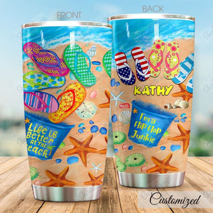Tumbler Personalized Starfish Am2310047Cl Stainless Steel Tumbler Customize Name, Text, Number - Love Mine Gifts
