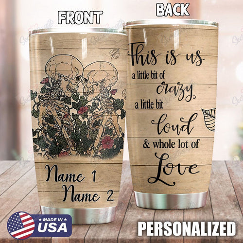 Tumbler Personalized Skull Ld0310378Cl Stainless Steel Tumbler Travel Customize Name, Text, Number, Image - Love Mine Gifts