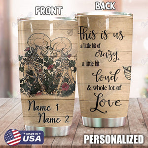 Tumbler Personalized Skull Ld0310378Cl Stainless Steel Tumbler Travel Customize Name, Text, Number, Image - Love Mine Gifts