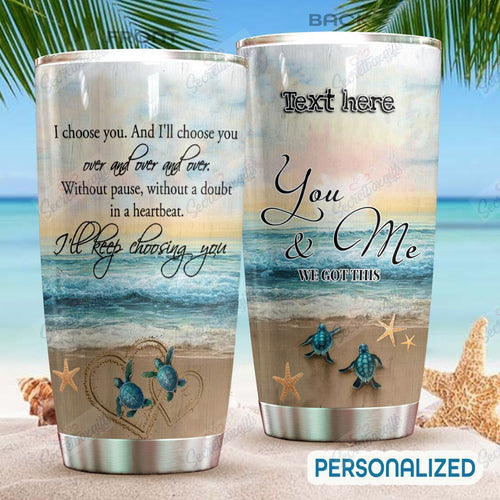 Tumbler Personalized Turtles Nc0211920Cl Stainless Steel Tumbler Customize Name, Text, Number - Love Mine Gifts