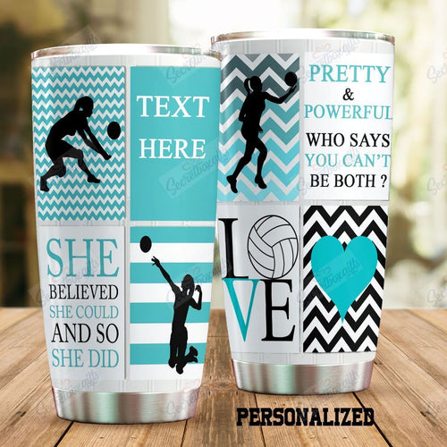 Tumbler Personalized Volleyball I Love Playing Volleyballs Nc0211847Cl Stainless Steel Tumbler Customize Name, Text, Number - Love Mine Gifts
