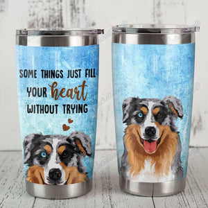 Tumbler Personalized Australian Shepherd Dog Th0311185Cl Stainless Steel Tumbler Customize Name, Text, Number - Love Mine Gifts