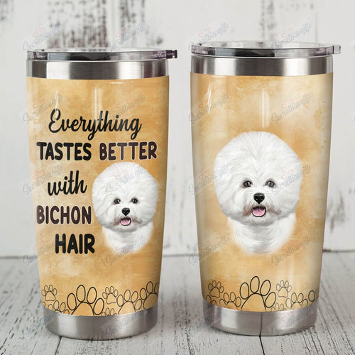 Tumbler Personalized Bichon Frise Dog Th0511363Cl Stainless Steel Tumbler Customize Name, Text, Number - Love Mine Gifts