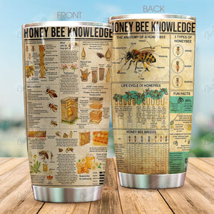 Tumbler Personalized Bee Honey Bee Knowledge Nc0711866Cl Stainless Steel Tumbler Travel Customize Name, Text, Number, Image - Love Mine Gifts