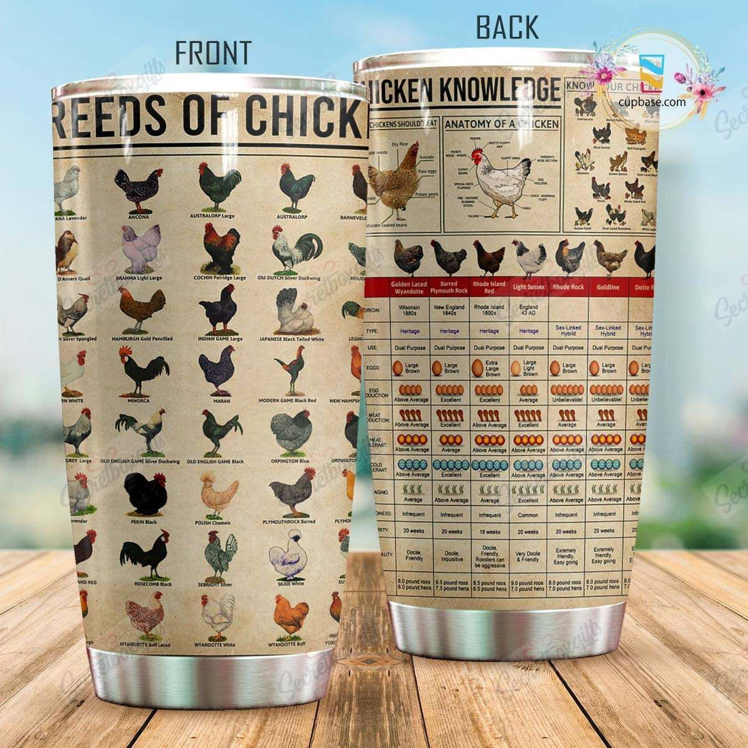 Tumbler Chicken Knowledge Lmc281003 Stainless Steel Tumbler Travel Customize Name, Text, Number, Image - Love Mine Gifts