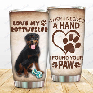 Tumbler Rottweiler Personalized Stainless Steel Tumbler Customize Name, Text, Number Dhc14091000 - Love Mine Gifts