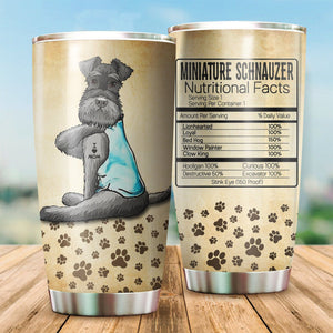 I Love Mom Miniature Schnauzer Personalized Name Stainless Steel Tumbler Dkcgs