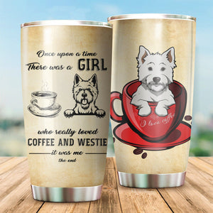 Tumbler Girl Love Coffee And Westie Personalized Name Stainless Steel Stainless Steel Tumbler Customize Name, Text, Number Dkbrn - Love Mine Gifts